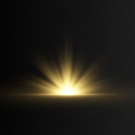 Premium Vector A Golden Flash Of Light Sunshine Dawn Sun