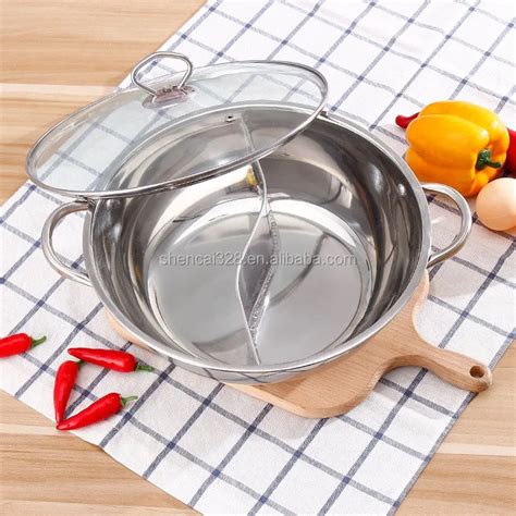 Stainless Steel Tastes Hot Pot Chinese Fondue Divided