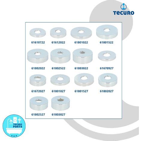 tecuro Gewinderosette 1 2 Ø 22 mm x Ø 61 mm x Höhe 7 mm Messing