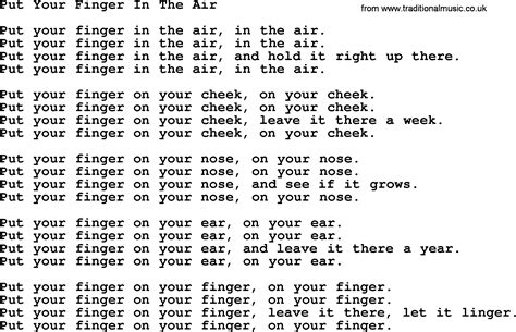 Woody Guthrie Song Put Your Finger In The Air Lyrics