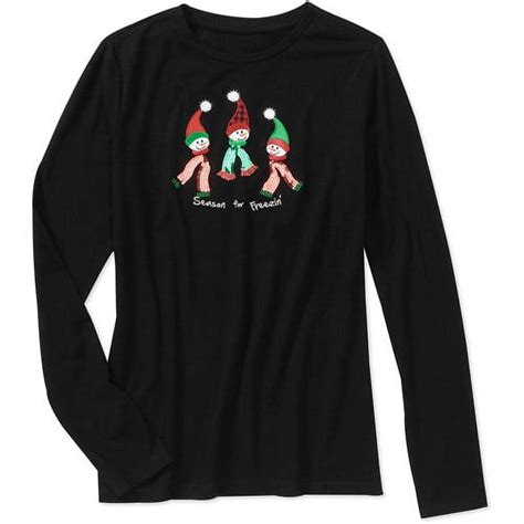 Women's Long Sleeve Christmas Season Tee - Walmart.com