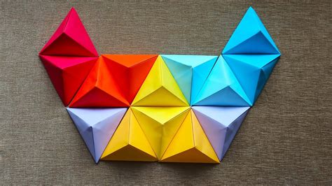 Geometric Paper Wall Art Origami Pyramid 3d Wall Art Easy Diy Home Decor Youtube