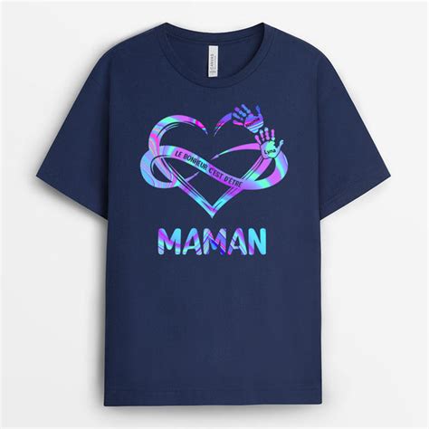 Le Cœur De Mamie Cadeau Personnalisé T Shirt Pour Maman Mamie