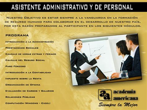 ACADEMIA AMERICANA: ASISTENTE ADMINISTRATIVO Y DE PERSONAL 