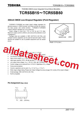 Tcr Sb Datasheet Pdf Toshiba Semiconductor