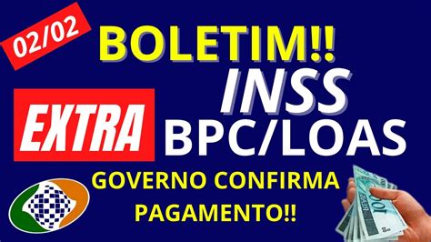 02 02 BOLETIM EXTRA 13ºSALÁRIO INSS BPC LOAS BENEFÍCIO DE PRESTAÇÃO