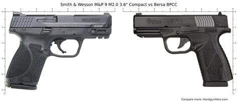 Smith Wesson M P 9 M2 0 3 6 Compact Vs Bersa BPCC Size Comparison