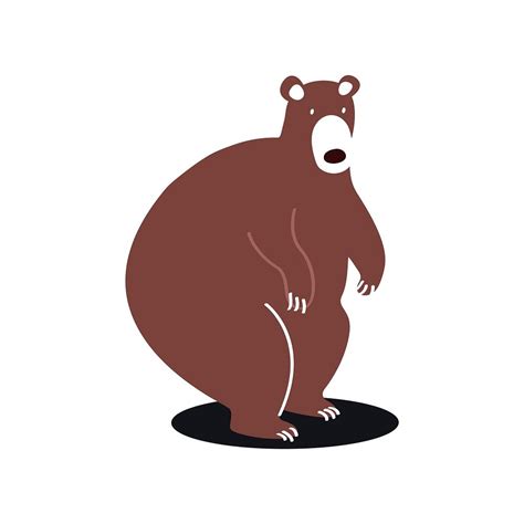 Cute Brown Bear Cartoon Illustration Free Vector Illustration Rawpixel