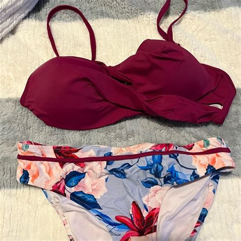 Swim Maroon Bikini Poshmark