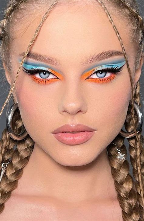 1 Light Bright Blue Orange Eyeshadow While We Love Nude And Soft