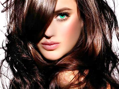 Green Eyed Lady Pretty Look Model Bonito Woman Brunette Green