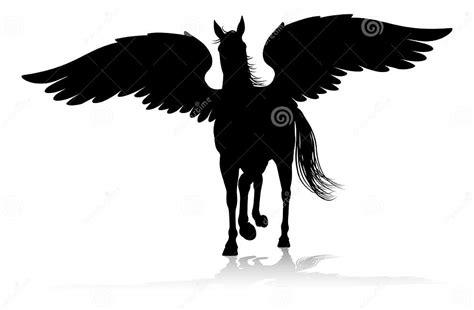 Cheval Ailes Mythologique De Silhouette De Pegasus Illustration De