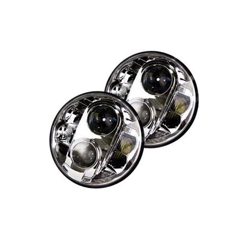 Jeep Wrangler 7 Inch LED Projector Headlights Chrome Housing Clear