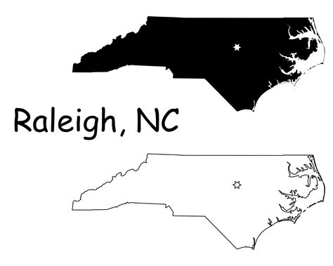 Raleigh North Carolina NC Capital City Location on a State Map USA ...