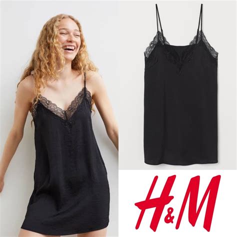 Jual H M Hnm Hm Lingerie Black Slip Dress Night Gown Shopee Indonesia