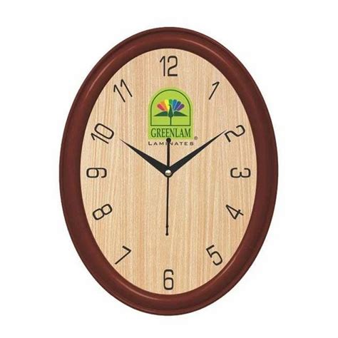 Festival Analog Brown Promotional Plastic Wall Clock Size 195X265mm