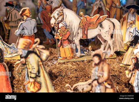 Traditional Czech Christmas Nativity Scene Made Of Paper Scenes From