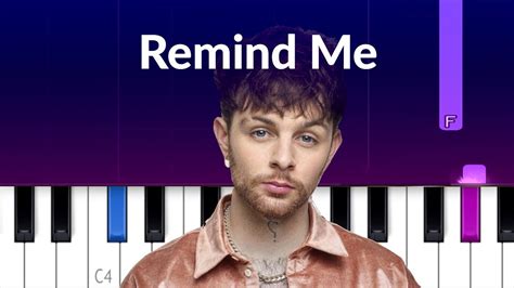 Tom Grennan Remind Me Piano Tutorial Youtube