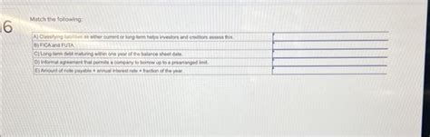 Solved Match the following | Chegg.com