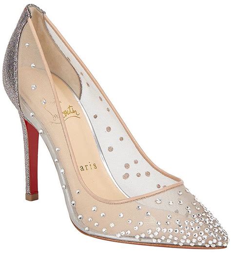 Christian Louboutin “follies” Strass Mesh Pumps In Multicolor Glitter Nude Christian Louboutin