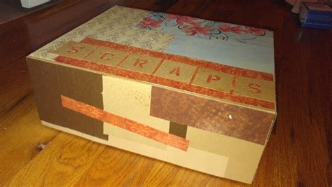 Repurposed Shoe Box Used Scrap Pieces Of Paper To Decorate Then