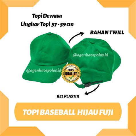 Jual Topi Baseball Polos Twill Warna Hijau Fuji Topi Dewasa Premium