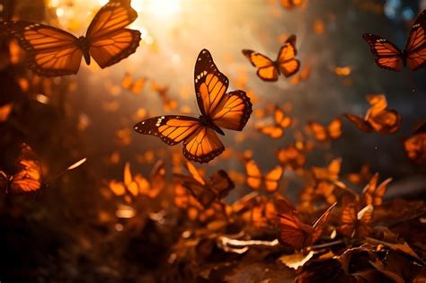 Una Vibrante Mariposa Monarca Descansando Sobre Una Flor Mostrando Sus