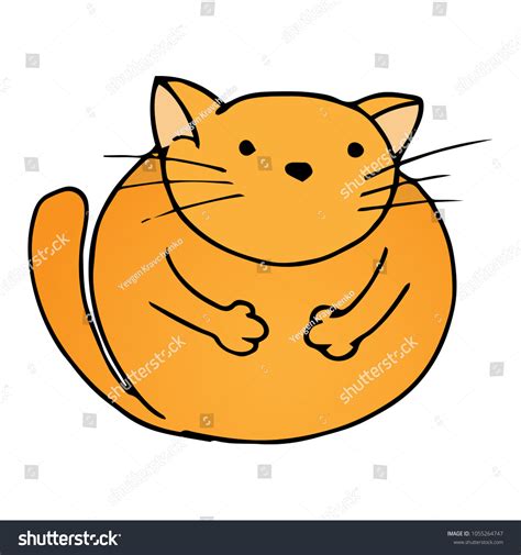 Vector Illustration Funny Fat Cat Cartoon Stock Vector (Royalty Free) 1055264747 | Shutterstock