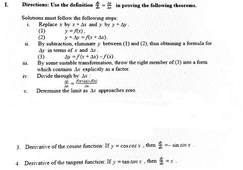 Answered 3 Derivative Of The Cosine Function Bartleby