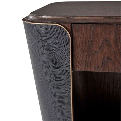 Theodore Bedside Table Armour Walnut Theodore Alexander LuxDeco