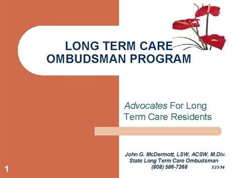 Long Term Care Ombudsman Program Advocates For Long