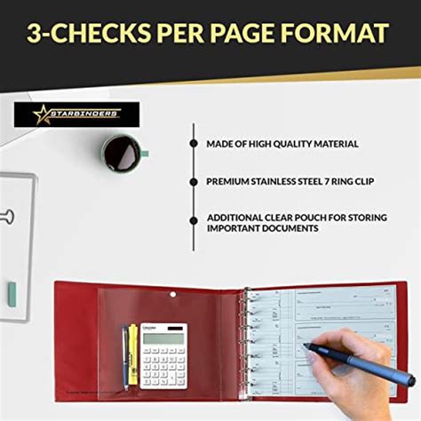 7 Ring 3 on a Page Check Book Binder by Starbinders Business Check ...