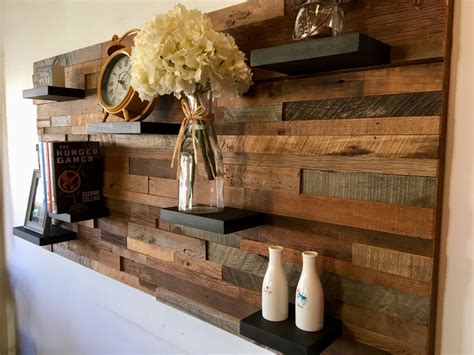 Reclaimed Barn Wood Wall Art With 7 Shelves FREE SHIPPING Etsy