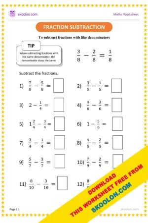 Math Fractions Worksheets Archives Skoolon Worksheets Library