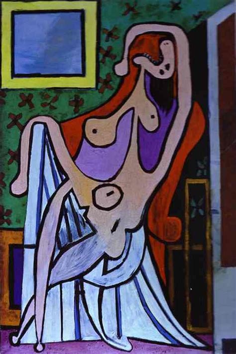 Nude In A Red Armchair 1929 129195 Cm By Pablo Picasso History