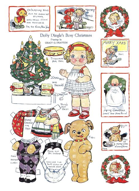 Printable Dolly Dingle Doll Her Pup Vintage Paper Dolls Etsy