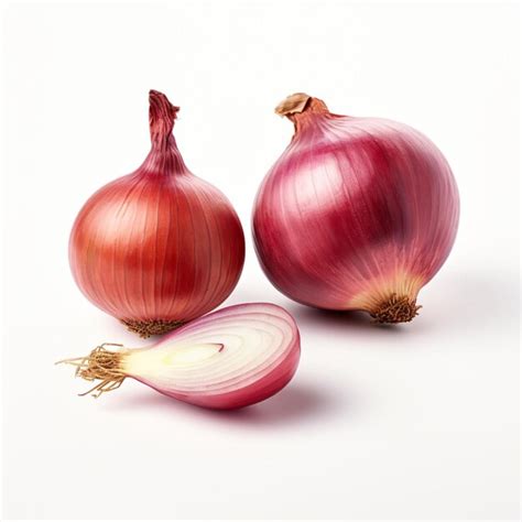 Premium Ai Image Red Shallot And Onion On White Background