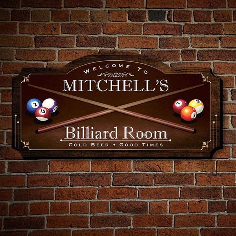 Personalized Billiards Room Sign Custom Pool Table Sign Pool Table