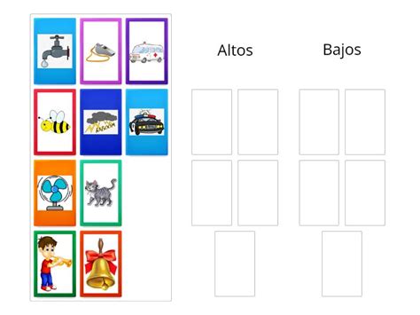 Clasifica Los Sonidos En Altos O Bajos Group Sort