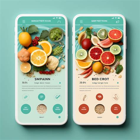 Premium Ai Image Mobile App Layout Design Of Nutrition Education Food