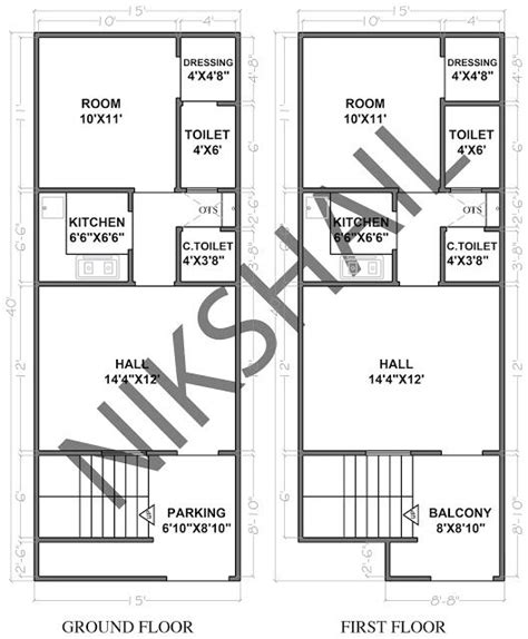 15X40 House Plan With 3d Elevation Option B By Nikshail Nikshail Home