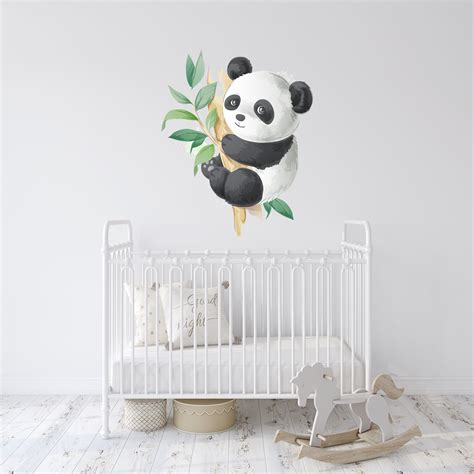 Panda Wall Decal Nursery Wall Decor Cute Panda Sticker Baby Panda Wall ...