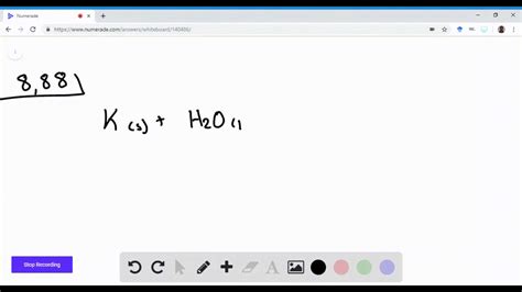 Solved Write The Balanced Chemical Equation For The Reaction Of Solid