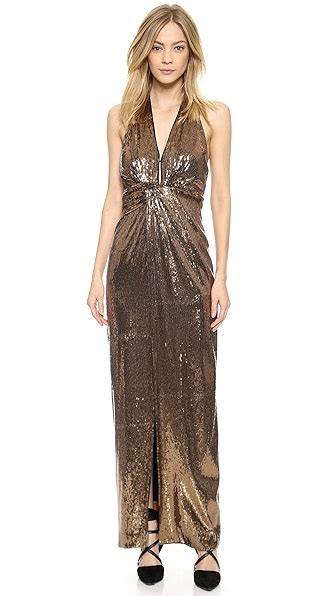 Halston Heritage Deep V Sequin Gown Shopbop Save Up To 25 Use Code