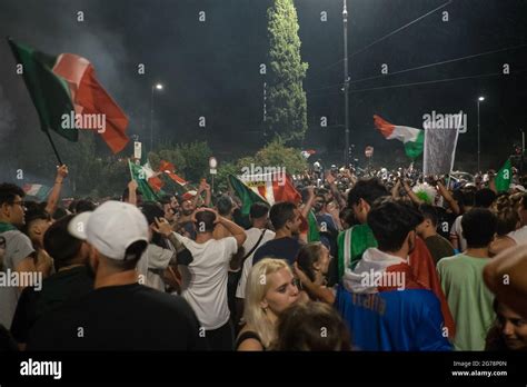 Italians Celebrate UEFA Euro 2020 Football Cup Victory in Rome ...