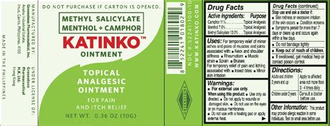 Katinko Pain And Itch Relieving Camphor Synthetic Menthol Methyl