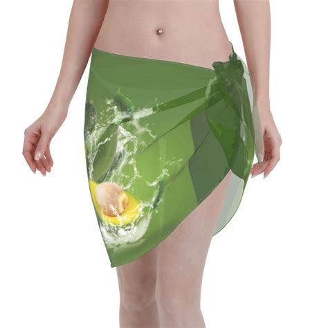 Coaee Friut Avocado Women S Short Sarongs Beach Wrap Sheer Bikini Wraps Chiffon Cover Ups For
