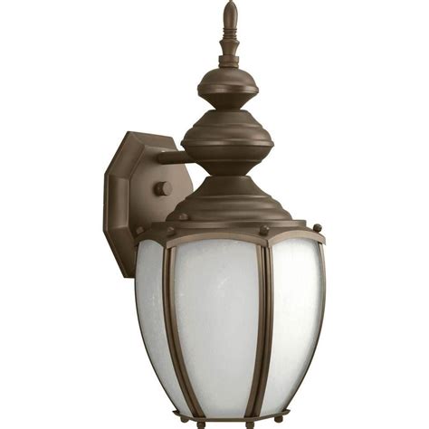 Progress Lighting Roman Coach 26w 1 Light Antique Bronze Wall Lantern With Etched Glass The