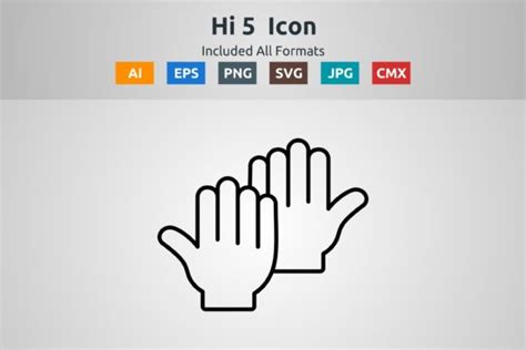 Hi 5 Vector Outline Icon Graphic by abidehtisham198 · Creative Fabrica