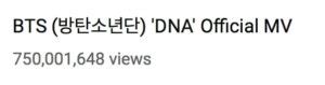 Btss Dna Becomes St Korean Boy Group Mv Ever To Hit Million